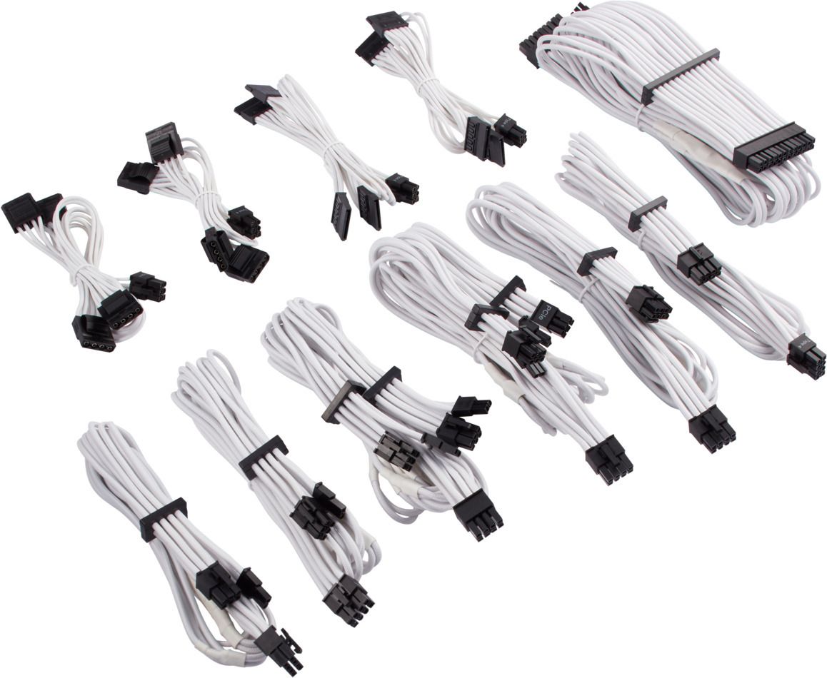 CORSAIR Premium Individually Sleeved DC Cable Pro Kit Type 4 White